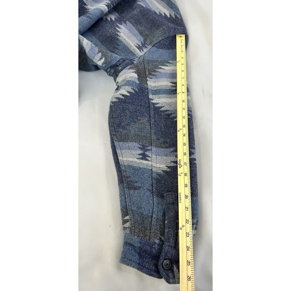 Jachs New York‎ Shirt Jacket Men's Blue Aztec Western Heavy XL Long Sleeve - Picture 12 of 13
